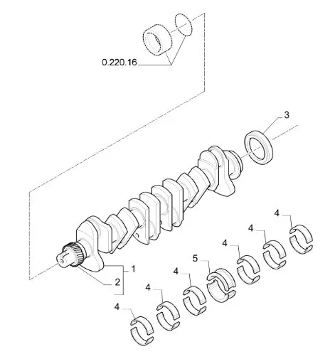 87790364 - Вкладыш упорн. +0,25 коленвала ДВС Ford 675 TM/MXM, TC, CS, CX